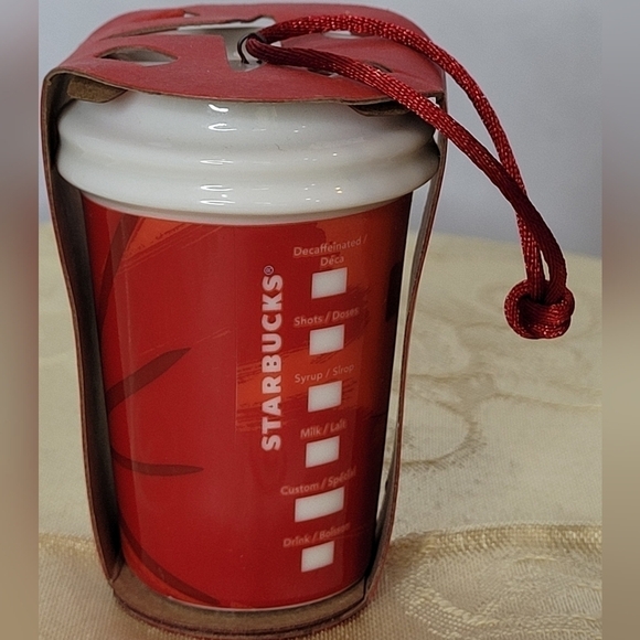Starbucks 2014 Ceramic Red Cup Christmas Ornament - Collectors Piece - Picture 2 of 4
